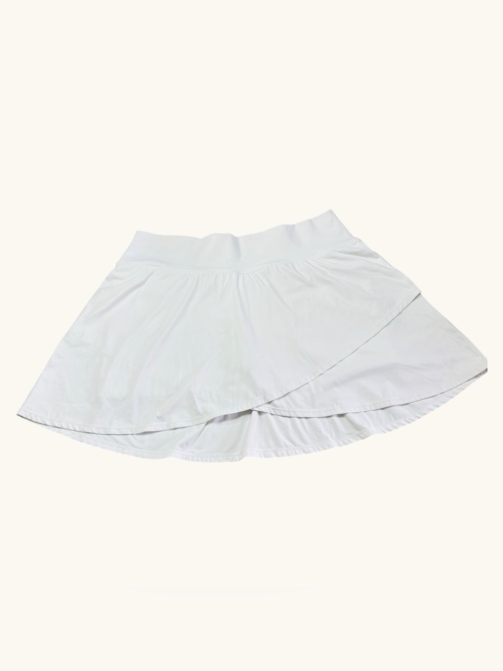 JoyLab White Wrap-Front Mini Skirt with built in short NWT